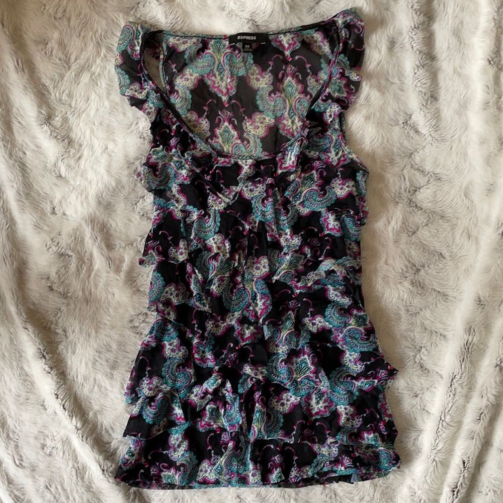 Express extra small tank top see-through material mesh vintage
